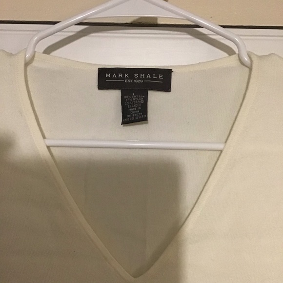 Mark Shale Cream V Neck Sweater - Picture 2 of 3